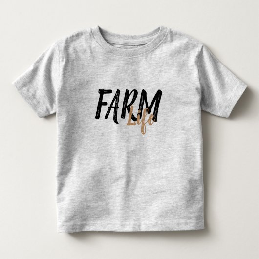 素朴でシックなFARM LIFE in script | トドラーTシャツ (正面)