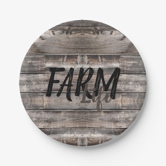素朴でシックなFARM LIFE in script | ペーパープレート (正面)