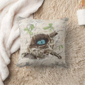 素朴でシックフランスのな田舎の植物性の鳥の巣 クッション (ブランケット)