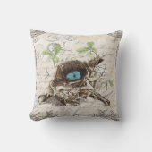 素朴でシックフランスのな田舎の植物性の鳥の巣 クッション (正面)