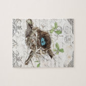 素朴でシックフランスのな田舎の植物性の鳥の巣 ジグソーパズル (横)