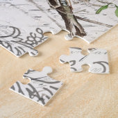 素朴でシックフランスのな田舎の植物性の鳥の巣 ジグソーパズル (側面)