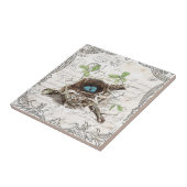 素朴でシックフランスのな田舎の植物性の鳥の巣 タイル (側面)