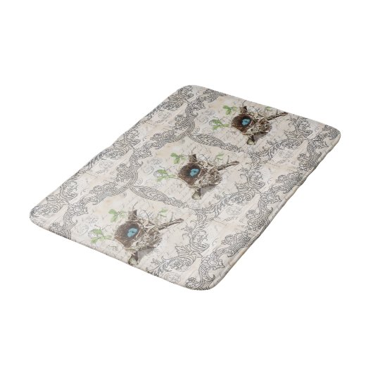 素朴でシックフランスのな田舎の植物性の鳥の巣 バスマット (アングル)