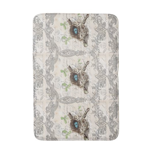 素朴でシックフランスのな田舎の植物性の鳥の巣 バスマット (正面縦)