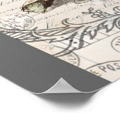 素朴でシックフランスのな田舎の植物性の鳥の巣 ポスター (角)