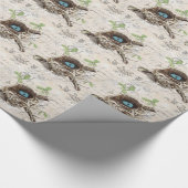 素朴でシックフランスのな田舎の植物性の鳥の巣 ラッピングペーパー (角)