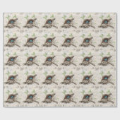 素朴でシックフランスのな田舎の植物性の鳥の巣 ラッピングペーパー (フラット)