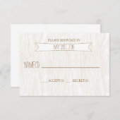 素朴でシンプルなWoodgrainの結婚式の応答カード 出欠カード (正面/裏面)