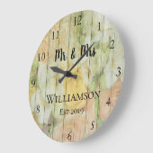 素朴でパーソナライズで旧式な花の木製のカスタム ラージ壁時計 (傾斜)