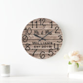 素朴でパーソナライズなブラウン木カスタム ラージ壁時計 (ホーム)