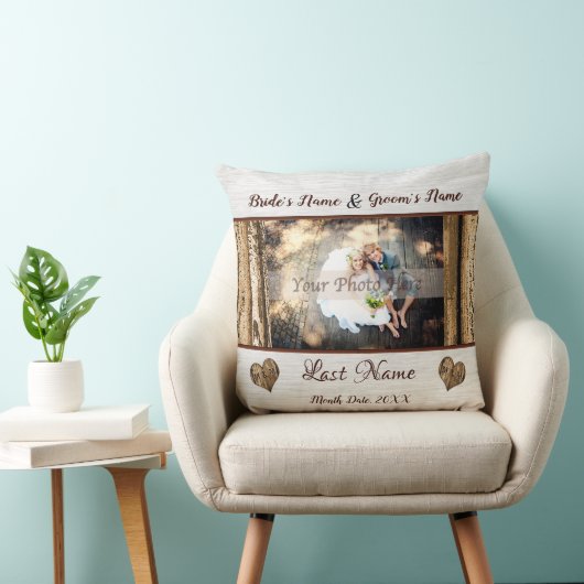 素朴でパーソナライズな結婚式の写真のギフト、結婚式 クッション (椅子)