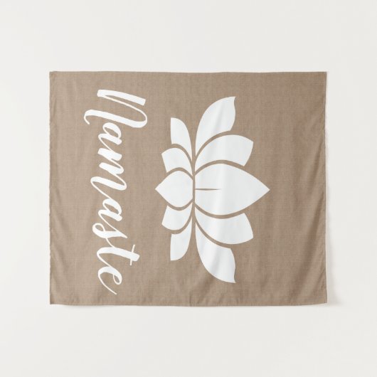 素朴でフェイクなバーラップのナマステの白蓮教のヨガ タペストリー (正面(横))