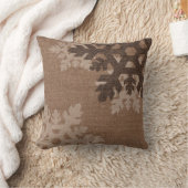 素朴でフェイクなバーラップの休日の上品に対する雪片 クッション (ブランケット)