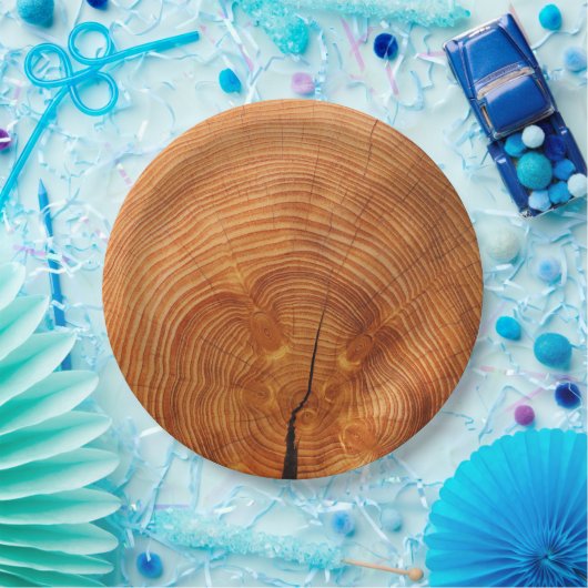 素朴でフェイクな木製の穀物の使い捨て可能な紙皿 ペーパープレート (パーティー)