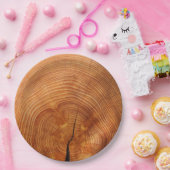 素朴でフェイクな木製の穀物の使い捨て可能な紙皿 ペーパープレート (パーティー)