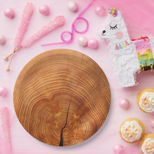 素朴でフェイクな木製の穀物の使い捨て可能な紙皿 ペーパープレート (パーティー)