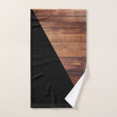 素朴でモダンで黒い斜め及び木製の板 バスタオルセット (ハンドタオル)