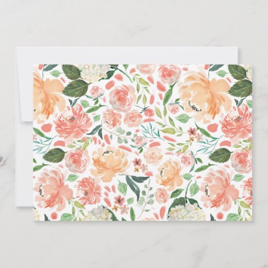 素朴でモダンなクラフトの第2誕生日の女の子のモモの珊瑚 招待状 (裏面)