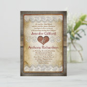 素朴でヴィンテージの結婚式招待状 招待状 (スタンド正面)