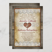 素朴でヴィンテージの結婚式招待状 招待状 (正面/裏面)