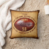 素朴で古い一見のフットボールの枕、5つのテキスト・ボックス クッション (ブランケット)