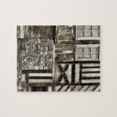 素朴で古い木および石の建物 ジグソーパズル (横)