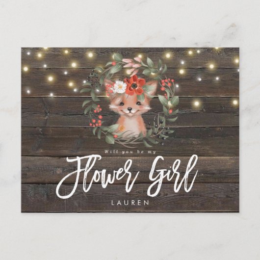 素朴で可愛いキツネフローラは私の花娘 案内ポストカード (正面)