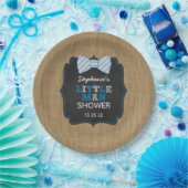 素朴で小さい人のちょうネクタイのベビーシャワーの装飾 ペーパープレート (パーティー)