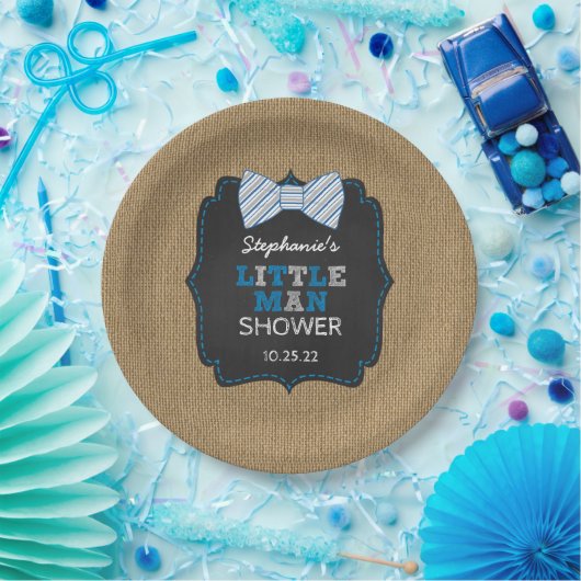 素朴で小さい人のちょうネクタイのベビーシャワーの装飾 ペーパープレート (パーティー)