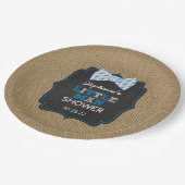 素朴で小さい人のちょうネクタイのベビーシャワーの装飾 ペーパープレート (アングル)