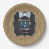 素朴で小さい人のちょうネクタイのベビーシャワーの装飾 ペーパープレート (正面)