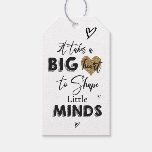 素朴で心の大きな先生の感謝を要する ギフトタグ (正面)