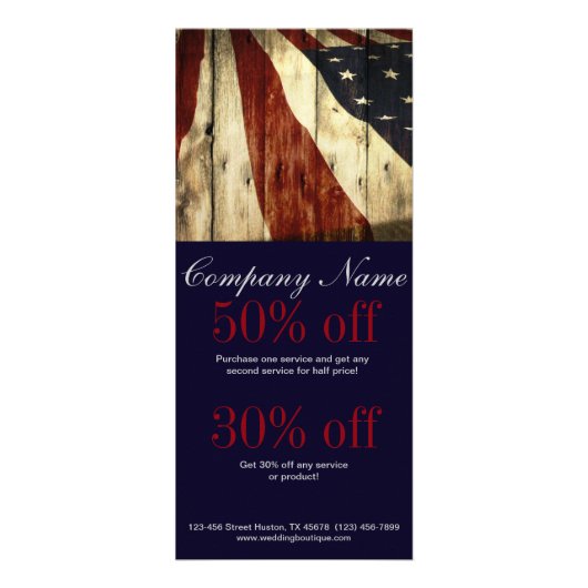 素朴で愛国心が強いアメリカの木の建築 ラックカード (正面)