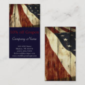 素朴で愛国心が強いアメリカの木の建築 割引カード (正面/裏面)