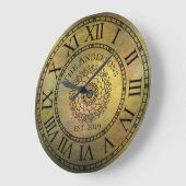 素朴で旧式なぼろぼろのシックなヴィンテージのローマ数字 ラージ壁時計 (傾斜)