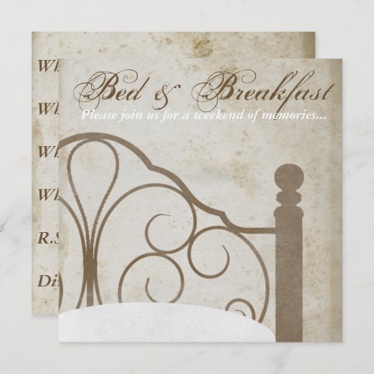 素朴で旧式なインの招待状 招待状 (正面/裏面)