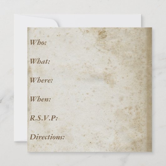 素朴で旧式なインの招待状 招待状 (裏面)