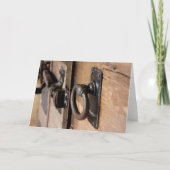 素朴で旧式なドアの引きおよび掛け金 カード (正面)