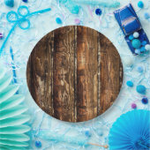 素朴で暗い木製の使い捨て可能な紙皿 ペーパープレート (パーティー)