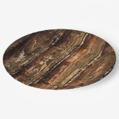 素朴で暗い木製の使い捨て可能な紙皿 ペーパープレート (アングル)