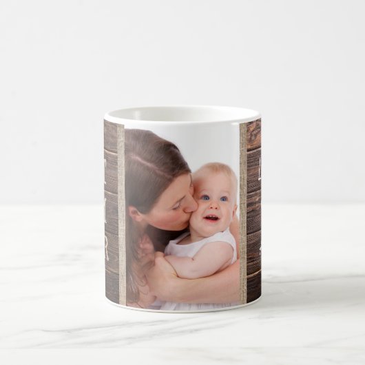 素朴で最も最高のなお母さんのカスタムな写真の母の日 コーヒーマグカップ (中央)