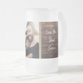 素朴で最も最高のなパパのカスタムな写真 フロストグラスビールジョッキ (正面右)