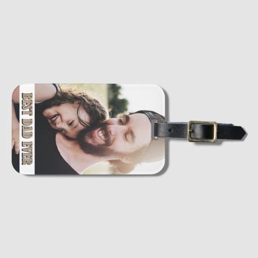 素朴で最も最高のなパパのカスタムな写真 ラゲッジタグ (正面横)