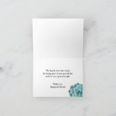 素朴で水気が多い花のエレガントな結婚式は感謝していしています サンキューカード (内部)