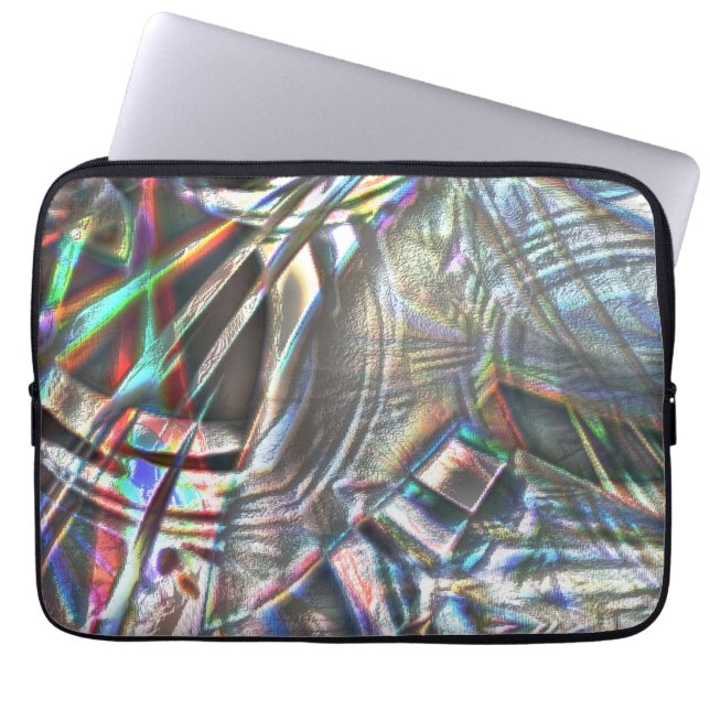 素朴で派手なカラフルストロークの混乱 ラップトップスリーブ (正面)
