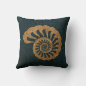 素朴で深い青のオウムガイの海の貝 クッション (裏面)