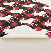 素朴で白いアメリカヘラジカ及びバッファローの点検の格子縞 シェルパブランケット (3/4)