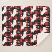 素朴で白いアメリカヘラジカ及びバッファローの点検の格子縞 シェルパブランケット (正面(横))