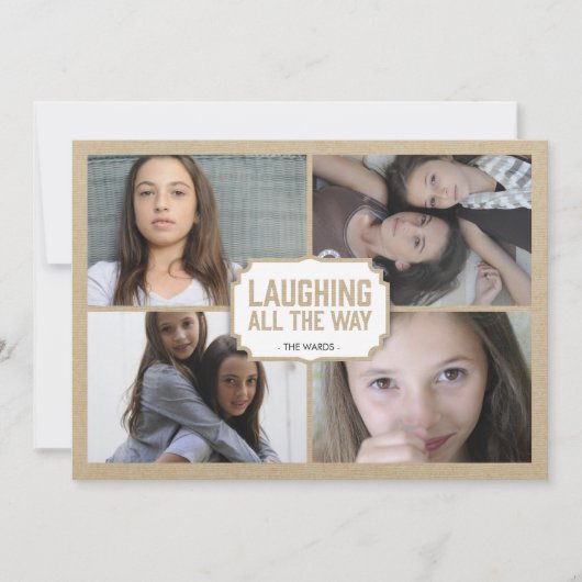 素朴で白いフレームの休日の写真カード シーズンカード (正面)